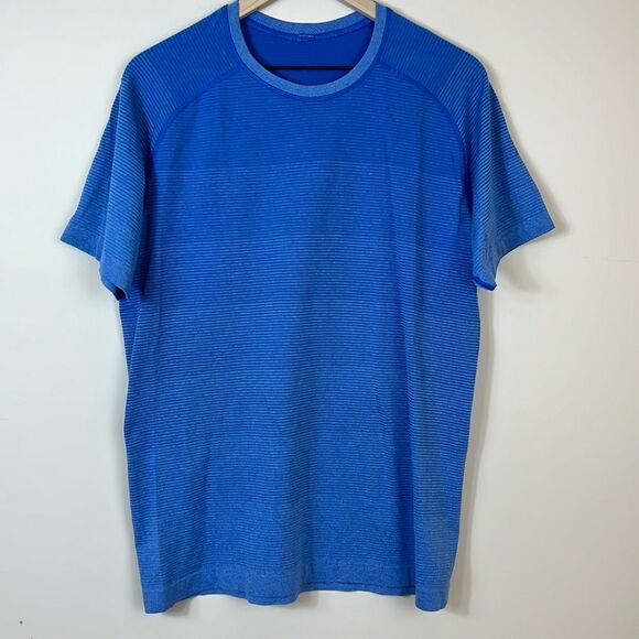 Lululemon Men's Metal Vent Tech Short Sleeve Shirt Blue Size Medium - Picture 1 of 7